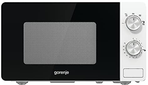 Gorenje MO 17 E1W Mikrowelle/SmartStart/AquaClean/Auftaufunktion mit Zeiteinstellung/Türsicherungsbolzen/ 5 Leistungsstufen/ 17 l/ 700 W, Silber