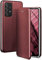 ONEFLOW Business Case für Samsung Galaxy A52 / A52s 5G Handyhülle klappbar mit Standfunktion, Klapphülle Flipcase Cover Dünn, PU Leder Hülle mit Kartenfach, 360 Grad Schutzhülle, Weinrot
