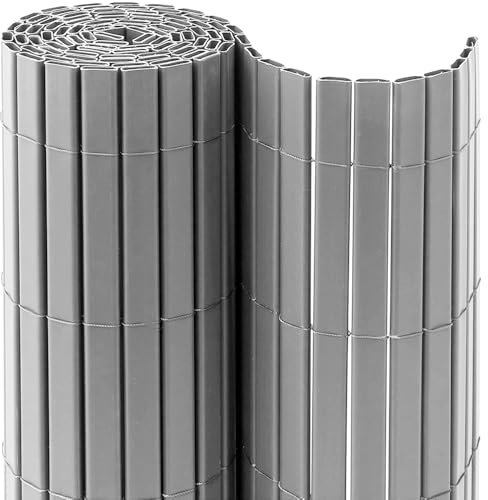 Virsus 1 Recinzione da Giardino in PVC 3837, misura 100x300 cm, Recinto protezione privacy, resistente impermeabili, barriera frangivento per Esterno, Balcone, terrazza Vari Colori (grigio)