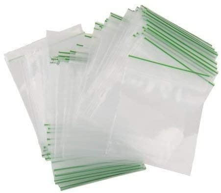 100 Grip Seal Bags 45 x 45mm | Reusable Strong Zip Lock | Small Clear Resealable Plastic Bags | Polythene Packaging for Food Storage, Jewellery - by FOGG Supplies (45 x 45)