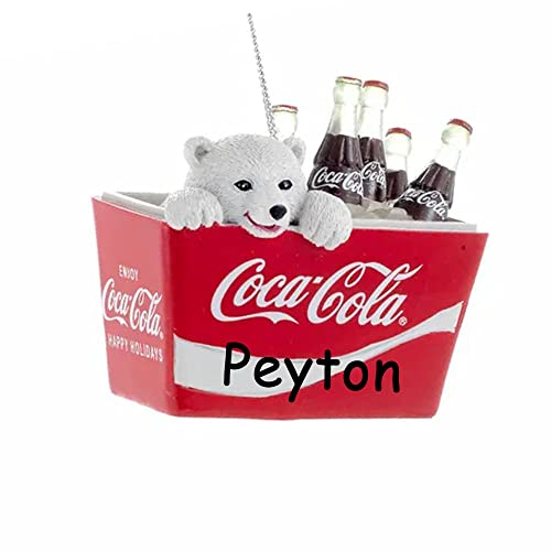 Décoration de Noël personnalisée en forme d'ours Coca-Cola – sous licence officielle – Décoration de sapin de Noël avec nom personnalisé