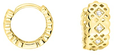 SOFIA MILANI - Damen Ohrringe 925 Silber - vergoldet/golden & mit Zirkonia Steinen - Ornamenten Creole - E1828