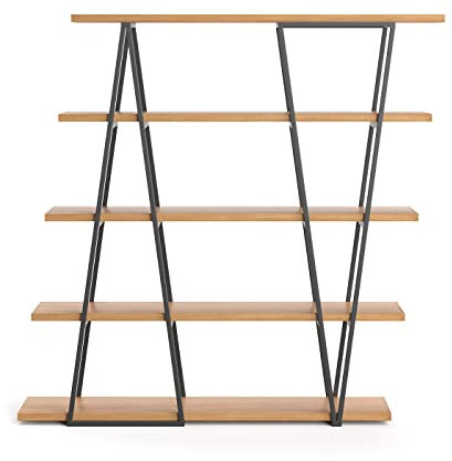 Danzz Industrielles Tilt-Bücherregal aus echtem Holz, Premium-Qualität, 170x39x165 cm