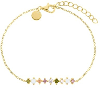 NOELANI Armband 925 Sterling Silber Damen Armschmuck, mit Zirkonia synth., 16+3 cm, Gold, Kommt in Schmuck Geschenk Box, 2036070