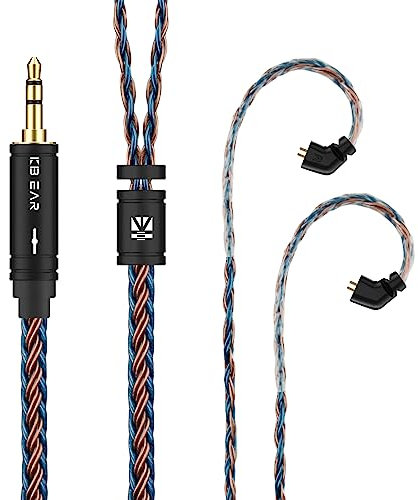 Yinyoo KBEAR 200cm Kopfhörerkabel, 2M TFZ Ersatzkabel für KBEAR KS1/ KS2/ Lerche/Robin/Rosefinch/CCZ Melody/Kaffeebohne/Warrior/Emerald iems (TFZ, 3.5mm, Braun-Blau)