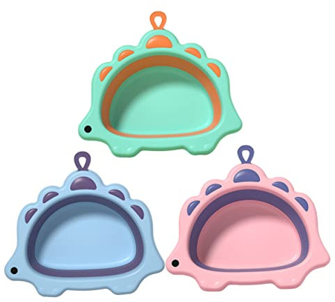 SAFIGLE 3pcs Children's Wash Basin Bath Stand Suction Bowl Camping Tub