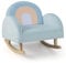 DREAMADE Kindersessel, Kindersofa aus Veloursstoff mit Rückenlehne, massiven Holzfüßen & Kippsicherung, Schaukelstuhl Kinder für Spielzimmer, Schlafzimmer, Wohnzimmer, für Kinder 3-5 Jahre (Blau)