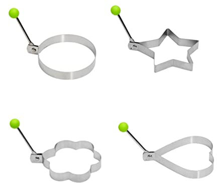 MAGICLULU Egg Ring Molds Stainless Steel Egg Rings with Handle Pancake Mold Egg Cooker Rings Griddle Egg Rings Non Stick Round Egg Ring Mold Egg Omelet Frying Pan for Cooking