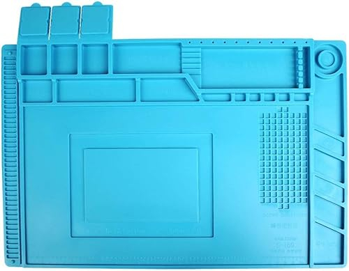 Groß Lötmatte 30x40cm, Silikon Hitzebeständige 500 ℃ Arbeitsmatte, Magnetmatte Reparaturmatte für Pistolenlötkolben, Werkbank, Elektronik, Handy-Heimwerken, Leiterplatte, Schweißreparatur