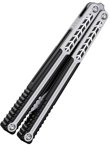 Nabalis X Will Hirsch Vulp Pro Butterfly Knife Balisong Trainer, G10 & 7075 AL Handle, Unsharpened, for Practicing Flipping, Blunt Practice, No Edge Tool