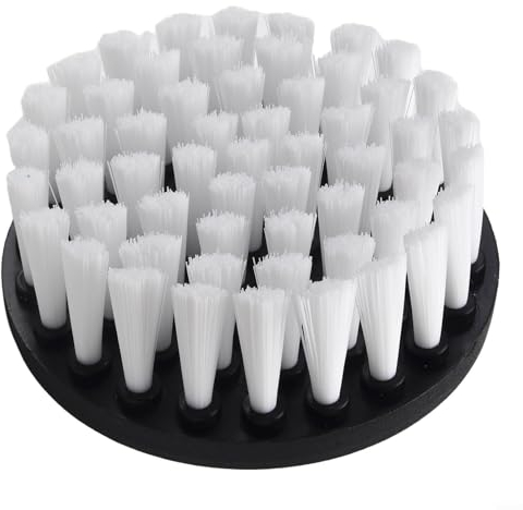 EpheyFIF Drill Brush - 4 inch Power Drill Attachment Soft Bristle White Quick Change Shaft Scrub Cleaning Brush For Cleaning Carpet & Leather And Upholstery(1 Pack)