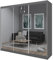 Margaret Hadas24 Kleiderschrank Darix mit Spiegel, Organizer, Mehrzweckschrank, Schwebetürenschrank, Garderobenschrank, Kleiderstange, Kleiderständer, Flurschrank, 3-türig, Schrank, Graphit, 240 cm