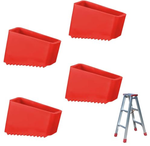 NCCHDZSW Pies de goma para escalera de 4 unidades, 50 x 20 mm, universales, antideslizantes, pies de repuesto para escaleras, resistentes al desgaste, tapas de pie para escaleras de tijera, protección