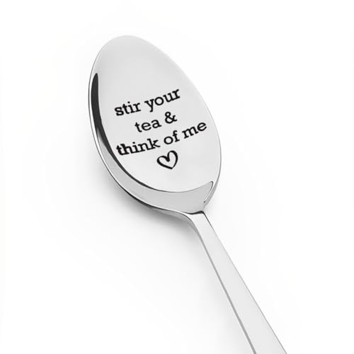 Birthday Gifts for Son Daughter from Mum Dad Stir Your Tea Think of Me Spoon for Wife Husband Anniversary for Boyfriend Girlfriend Long Distance Gifts for Best Friend Christmas Gifts for Women Men