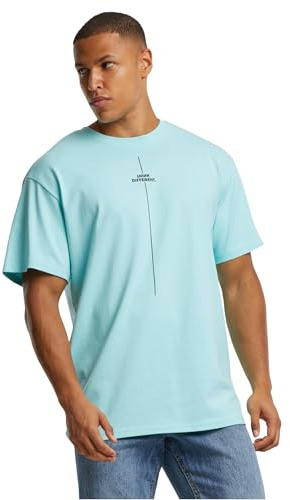 Merchcode Männlich Ohne Kragen T-Shirt, Blau, L