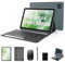Tablet Android 14, Tablets 10 Zoll, 4G LTE 5GHz WiFi Tablet PC, 14GB RAM+ 128GB ROM(1TB TF), Octa-Core FHD 1280x800 Incell IPS, 7000mAh,13MP+8MP, GPS, GMS, mit Tastatur Stift und Hülle, Grau 2025
