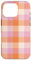 Hülle für iPhone 16 Pro Etui kariert Orange Pink Plaid Schachbrett Ästhetisches Geschenk