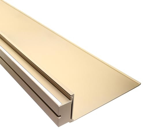 Wandregal, Schwebende Regale zur Wandmontage mit Integriertem LED-Licht, an der Wand Montierte Beleuchtete Regale für die Bar-Arbeitsplatte im Badezimmer,Gold,26.5 * 60cm