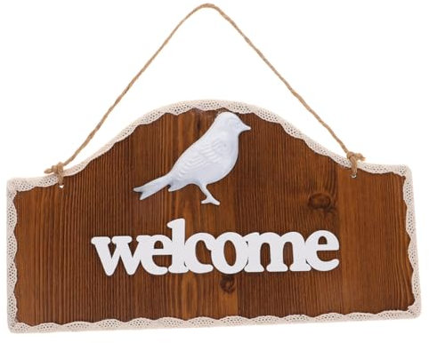 CORHAD Türschild mit Vintage Braunes Vogelmotiv Stil Doppelseitiges Holzschild „geöffnet“ und „geschlossen“ Langlebig und Eleganter Europäischer Geschäftstüren