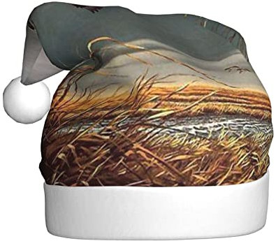 Vanani Jagd fliegende wilde Enten Weihnachtsmütze, Unisex, Plüsch, bequeme Weihnachtsfeierhüte, Neujahrsfeier-Dekorationen