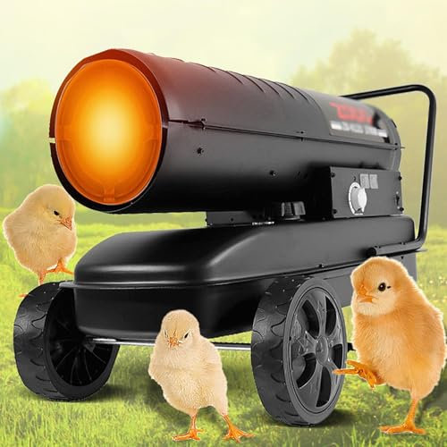 Industrial/Commercial Drum Fan Heater, 70/80/100kw Industrial Space Fan Heater, Smart Thermostat, Dual Digital Display, 50L Industrial Commercial Diesel Heater, Adjustable 5-45°C Temperature