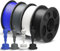 ANYCUBIC Refill PLA Plus und Spool Kit, PLA+ Filament 1.75mm, RFID 3D Drucker Filament für Intelligentes Drucken, 4KG Schwarz Weiß Grau Blau