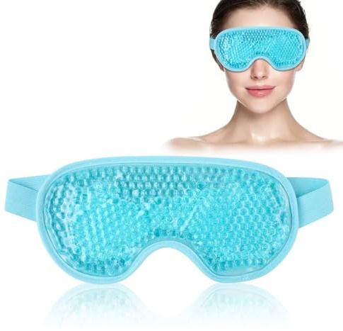 Augenmaske Kühlend, Kühlbrille Wiederverwendbare, Cooling Eye Mask, für Augenringe, Geschwollene, Augenermüdung Lindern, Migräne, Sinusschmerzen, Heiße Kältetherapie, Geschwollene Augen