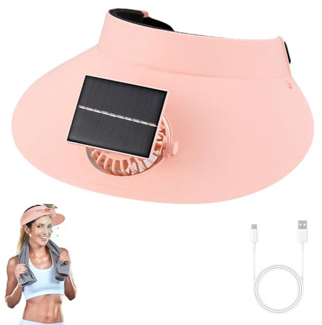 Mütze mit Ventilator, UV-Schutz Kappe mit Solar-Ventilator, 2025 neu Leicht Cap mit Ventilator in 3 Stufen Windschwindigkeit, USB Type-C/Solar Betreib, für Outdoor Sport Radfahren