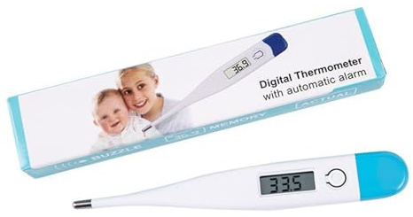 Precision Digitalthermometer | Wasserdichtes Flexibles Digitales Thermometer | Oral, rektal oder unter der Achselhöhle | Geeignet für Babys und Kinder (A)