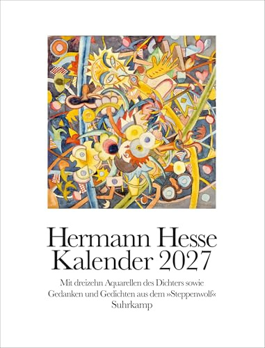Hermann Hesse Kalender 2027: Wandkalender mit Spiralbindung, 12 Blatt, 32 x 42 cm | Monatskalender mit dreizehn Aquarellen sowie Gedichten und Gedanken aus dem »Steppenwolf«