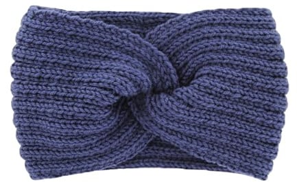 axy Damen Strick Stirnband mit Twist Knoten, Winter Haarband, Headband gestrickt Haarband (Jeansblau)