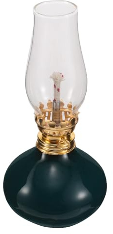 BESPORTBLE Keramik Öllampe Vintage mit Wassertropfen Design Windfeste Petroleumlampe für Innen Verstellbarer Docht Dekorative Sturmlaterne für Tisch und Wohnraum