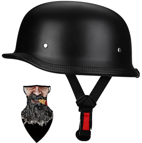 Halbschalenhelm mit ECE-Zulassung, Retro Motorradhelm,Chopper Helm,JetHelm, Moped Helm Leicht ABS Helm, abnehmbarem Innenfutter und Schnellverschluss für Herren und Damen