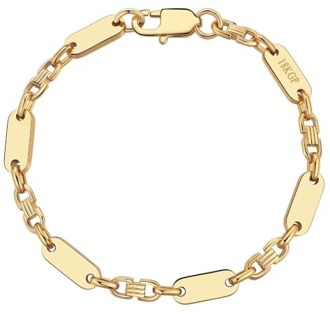 DJADEE Innovation Herren Armband Gold 18 Karat vergoldet – Edelstahl 316L Steigbügelarmband – Wasserfest & Hypoallergen – Breite 6-12mm – Inkl. Geschenkbox