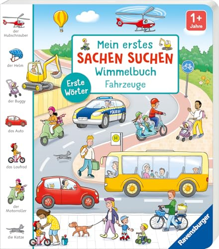 Mein erstes Sachen suchen Wimmelbuch: Fahrzeuge - Pappbilderbuch zum Suchen und Entdecken, Spielbuch, Suchbuch ab 1 Jahr, Bilderbuch, unterstützt das Sprechenlernen: Erste Wörter