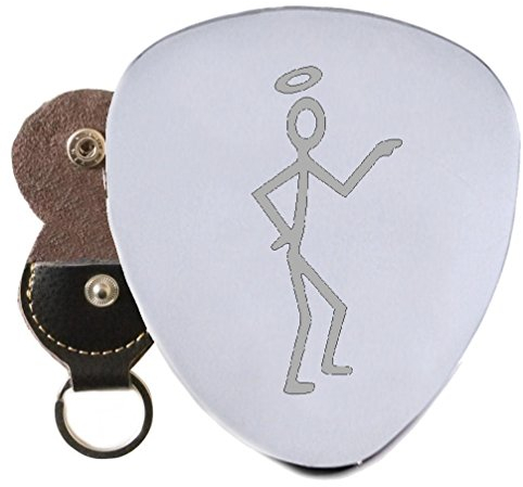 Saint Hero Stahl Gitarre Plektrum Graviert In Schlüsselanhänger Halter
