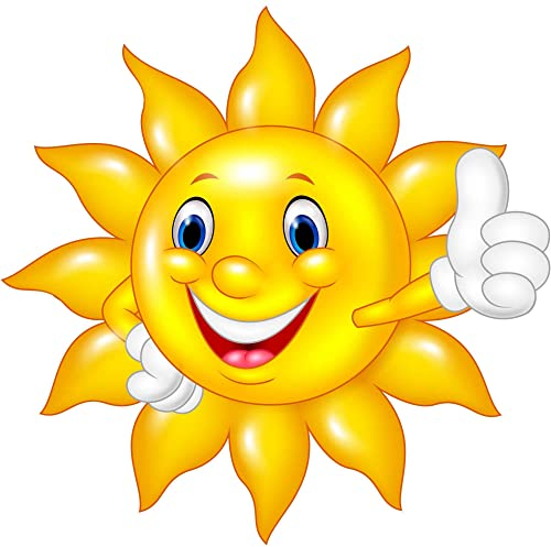Kleberio Aufkleber Sticker Sonne Sticker für Kinder selbstklebend Autoaufkleber Bild Dekoration Set Car Motorradhelm Caravan Wohnwagen 20 x 19 cm