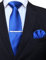 JEMYGINS Seide Krawatte Krawatten und Einstecktuch mit krawattenklammer Set für Herren Seidenkrawatten Hochzeit Schlips,Blau