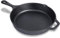MOZUVE 12 Inch Cast Iron Skillet, Frying Pan with Drip-Spouts, Pre-seasoned Oven Safe Cookware, Camping Indoor and Outdoor Cooking, Grill Safe, Restaurant Chef Quality