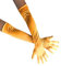 Erwachsene Frauen Lange Satin Handschuhe 1920s Opera Handschuhe für Hochzeit Ballsaal Abend Party Tanzen Halloween Cosplay, Orange, Einheitsgröße