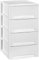 COM-FORT HOUSE | Cajonera Apilable de Plástico | Modelo Lineas | Color Blanco | Modelo de 4 Cajones | Cajones de Almacenamiento Modular