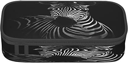 LOUJIN Große Kapazität Federmäppchen Zebra Schreibwaren Federtasche Make-up Tasche Tragbare Büro Schreibwaren Tasche für Teenager Mädchen Erwachsene, farbe, 5.0cm*10.5cm*20.5cm, Federmäppchen