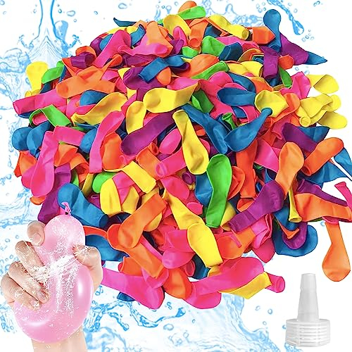 Water Bombs Pack 100 Mini Latex Balloons for Kids, Adults - Biodegradable Easy Fill Water Balloon for Boys, Girls - Summer Swimming Beach Pool Toy Splash Party Water Fight Games
