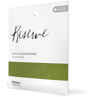 D'Addario Organic Reserve Blätter für Altsaxophon, Stärke 2,0, einzeln verpackt, 3er-Packung
