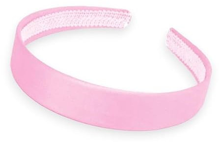 Serre-tête bandeau uni recouvert de satin dans des tons pastel, 2,5 cm de large (rose pastel)