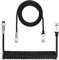 ATTACK SHARK C01 PRO Coiled Keyboard Cable, Custom Coiled USB C Cable for Mechanical Gaming Keyboard,Type-C to USB-A Metal Aviator Cable,Double-Sleeved Braided Charging Keyboard Cable for Mac,PC-Black