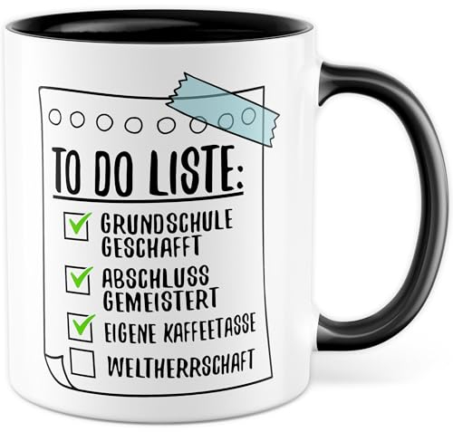 Ausbildung Tasse Geschenk, To Do-Liste Ausbildung bestanden eigene Kaffeetasse mit Spruch lustig Kaffee-Becher Gratulation Abschluss Berufsausbildung Prüfung Azubi (Abschluss)