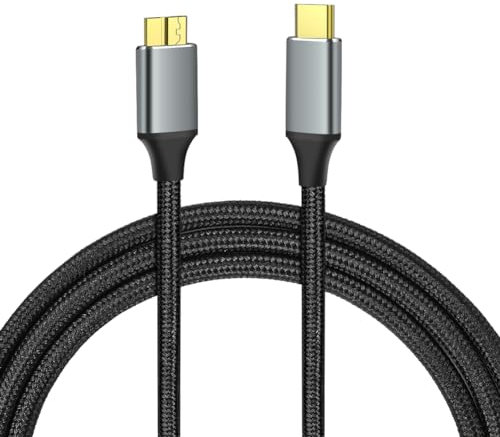 AXFEE Cavo USB C a Micro USB 3.0 B, 0.5M Cavo per Disco Rigido 5Gbps, Cavo Tipo C per Disco Rigido Esterno, Compatibile con Western Digital, W-D Elements, Sea-gate Expansion, Gal-axy S5 Note 3