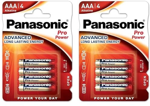 PANASONIC Lot de 2 Blisters de 4 Piles Alcaline Pro Power Gold AAA LR03-1,5V