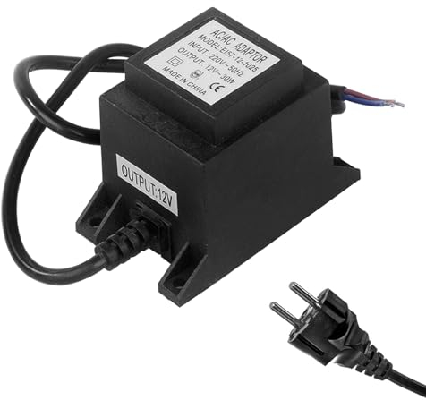 Undres Trafo, LED-Transformator, LED-Trafo 12V 30W IP68, AC/AC, Transformator 220V 12V LED mit Stecker, Länge 1,5 m, für LED-Beleuchtung und Teichpumpen.